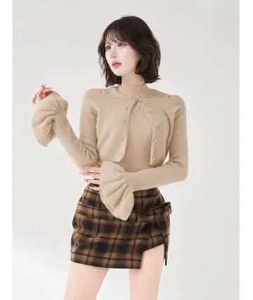 다리치 앙상블 샤기 니트탑