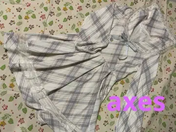 axes 세일러 카라 체크 무늬 원피스