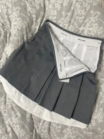 프레이 아이디 피에르 가르뎅 그레이 플리츠 스커트