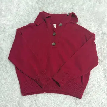 론 헤르만 버튼 터틀넥 니트 빨간색 XS