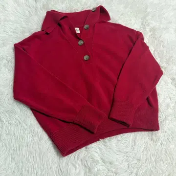 론 헤르만 버튼 터틀넥 니트 빨간색 XS
