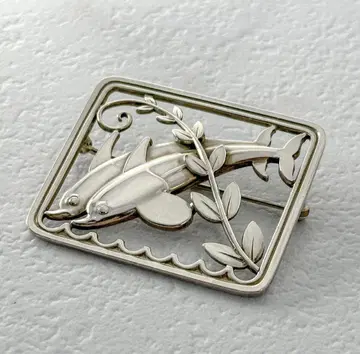 GEORG JENSEN 브로치 251 돌고래 리프 실버 925