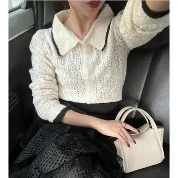 새상품 RANCLIC 같은 형태 크로셰 니트 가디건 란클릭