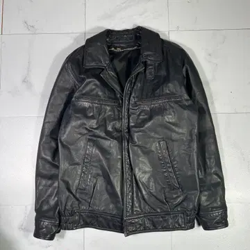 80s 가죽 자켓 가죽 블루종 봄버 자켓 소가죽 블랙 L