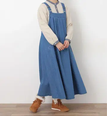 앞 턱 오버롤 스커트