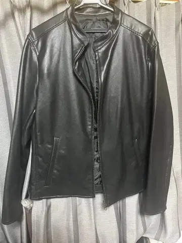 NANO UNIVERSE 블랙 가죽 자켓