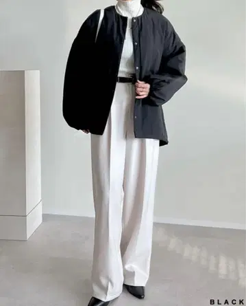 Re:EDIT 사이드 지퍼 노카라 패딩 자켓