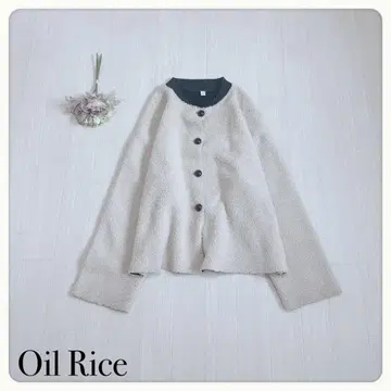 [ Oil Rice ] 보아 자켓 이소재 믹스 바이컬러 성숙/러블리