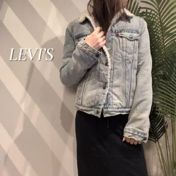 LEVI'S 크롭 보아 안감 데님 자켓