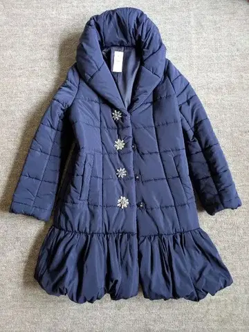 네이비 프릴 코트