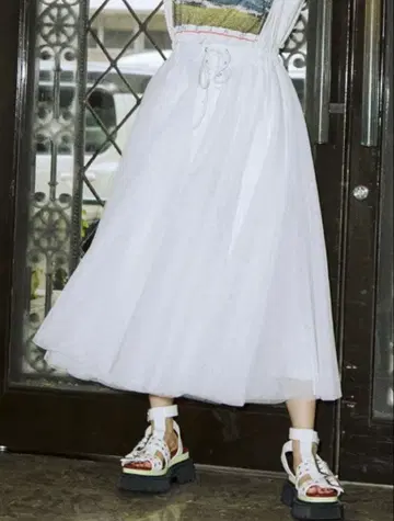 jouetie 화이트 튤 롱 스커트