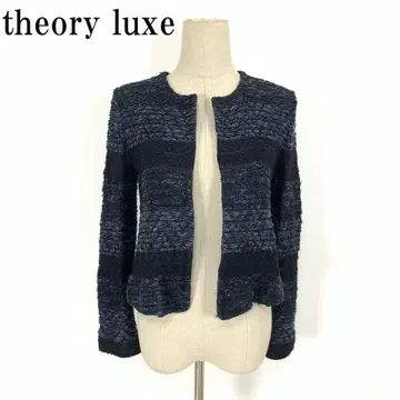 LA7766 띠어리 럭스 린넨 노카라 자켓 네이비 38