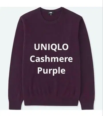 레어 컬러 [UNIQLO] 유니클로 크루넥 캐시미어 니트 퍼플 M