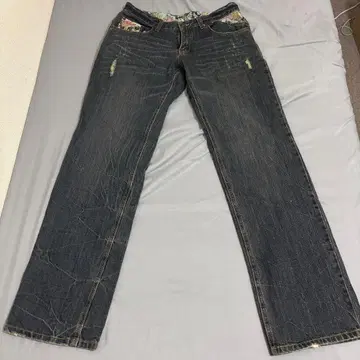 도둑 일기 카라쿠리타마시 일본풍 패턴 팬츠 데님 팬츠 하의 남성용