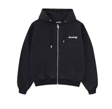 supplier 블랙 지퍼 후드티