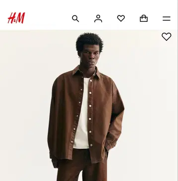 브라운 버튼 셔츠