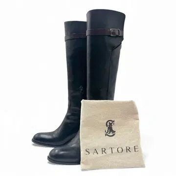 SARTORE 사토레 롱 부츠 가죽 블랙 23cm