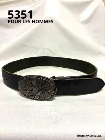 5351 풀 디자인 버클 천연 가죽 블랙 벨트