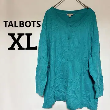 1점만 TALBOTS [ XL ] 터콰이즈 가디건 봄 7부 소매