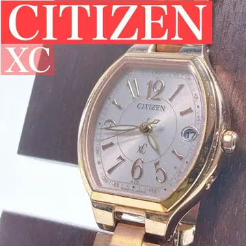 새상품급 CITIZEN XC 골드 손목시계 전파 솔라 여성용