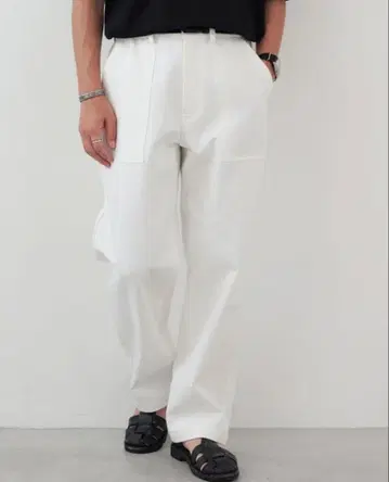 SO 오야마 슌 화이트 데님 베이커 팬츠 WDB-Pants XL