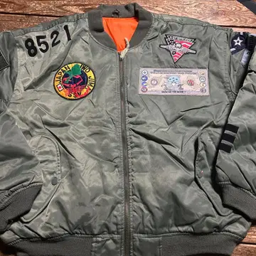 MILITARY MA-1 플라이트 자켓 엘비스 프레슬리 그린 L 사이즈