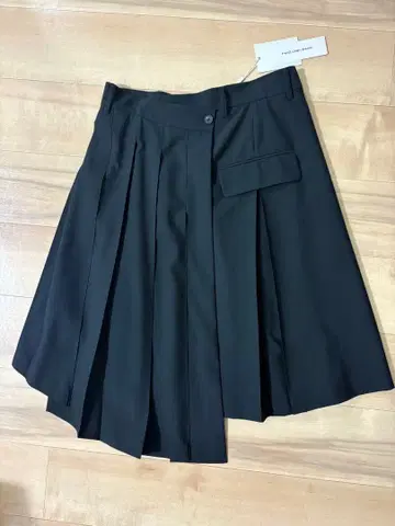 Feng Chen Wang 블랙 플리츠 미디엄 스커트