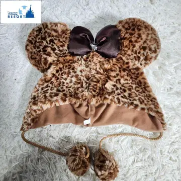 새상품급 도쿄 디즈니 리조트 레오파드 무늬 미키 팬캡