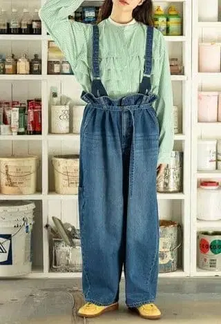 2025년 niko and - 니코앤드 서스펜더 데님 팬츠