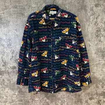 까스텔바작 코듀로이 핑크 팬서 패턴 셔츠 이탈리아제(XL)