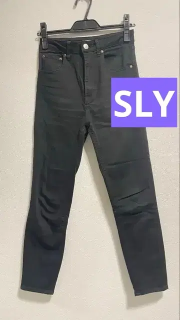 SLY JEANS 블랙 스키니 데님