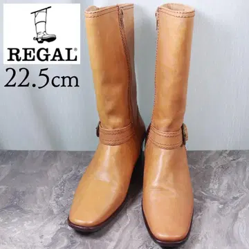 REGAL 리갈 22.5 가죽 벨트 집업 부츠 브라운
