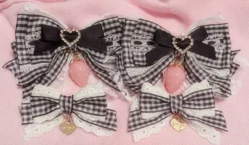 LIZLISA 리즈리사 스트로베리 검 4개 세트 클립 블랙