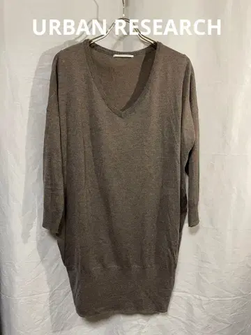 URBAN RESEARCH 브라운 V넥 긴팔 튜닉