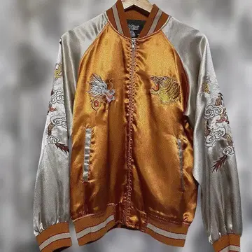 전통 일본 용호 자수 스카잔