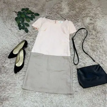 6223 내추럴 뷰티 베이직 무릎 기장 원피스 [ S ] 핑크/반팔