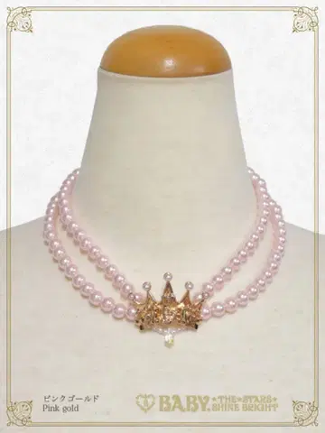 로즈 리본 티아라 목걸이