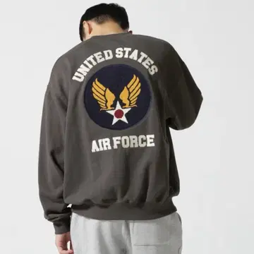 AVIREX USA 크루넥 맨투맨 다크 그레이