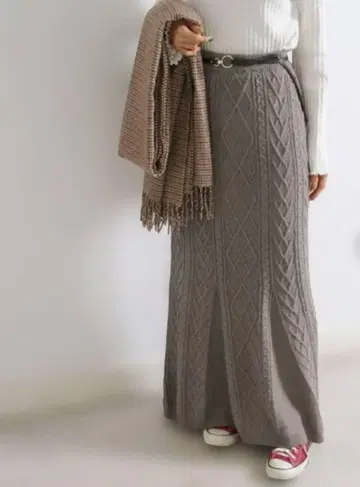 니트 롱 스커트