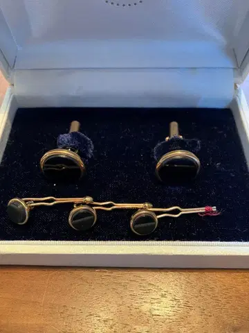 KREMENTZ 크레멘츠 커프 링크 버튼 핀 세트 블랙