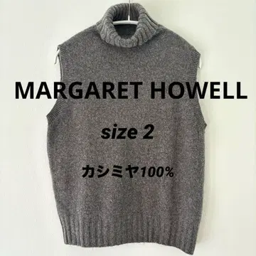 마가렛호웰 캐시미어 100% 그레이 니트 베스트 터틀넥