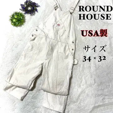 [ 인기 ] 라운드 하우스 오버롤 살로펫 화이트 페인터 로고 USA제