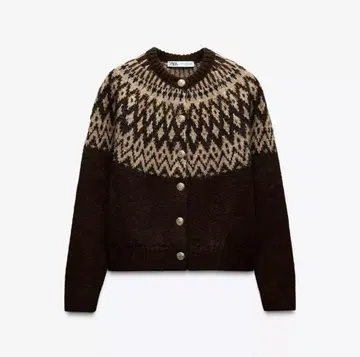 새상품급 ZARA 자카드 니트 자켓