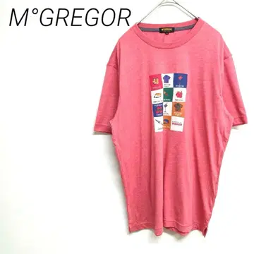 M'GREGOR 핑크 프린트T셔츠 M 사이즈 캐주얼 신축성