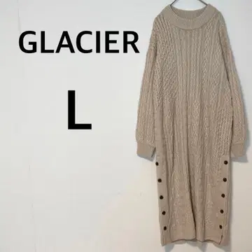 그라시아 밑단 버튼 케이블 니트 원피스 [ L ] 캐주얼 코디 루즈핏