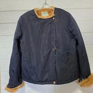 Petit Honfleur 네이비 퍼 자켓 9 S