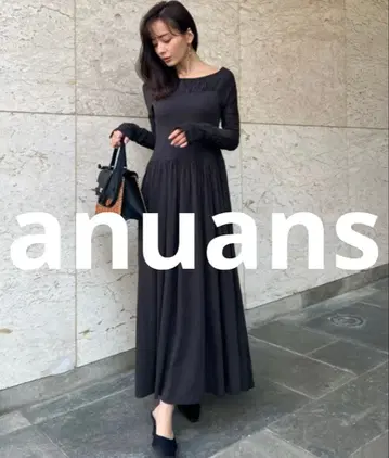 새상품급 anuans 긴팔 원피스 MEDIUM 차콜 그레이