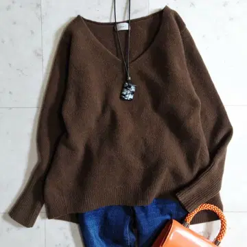 새상품급 이에나 IENA 캐시미어 양모 풀오버 니트 다크 브라운