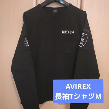 AVIREX 블랙 긴팔 T셔츠 M