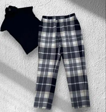 블루 라벨 울 체크 팬츠